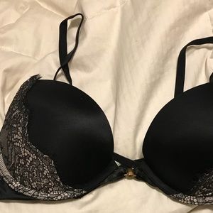 VS black lace push up bra